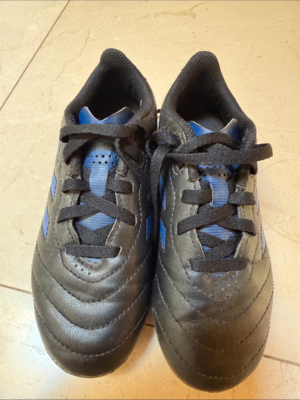 adidas Kids Black and Blue Soccer cleats